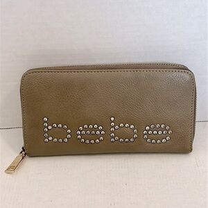 Bebe Jetta zip around wallet tape with rhinestones NWOT